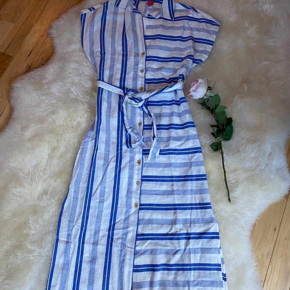 Red Carter Other - Red Carter striped linen cover up